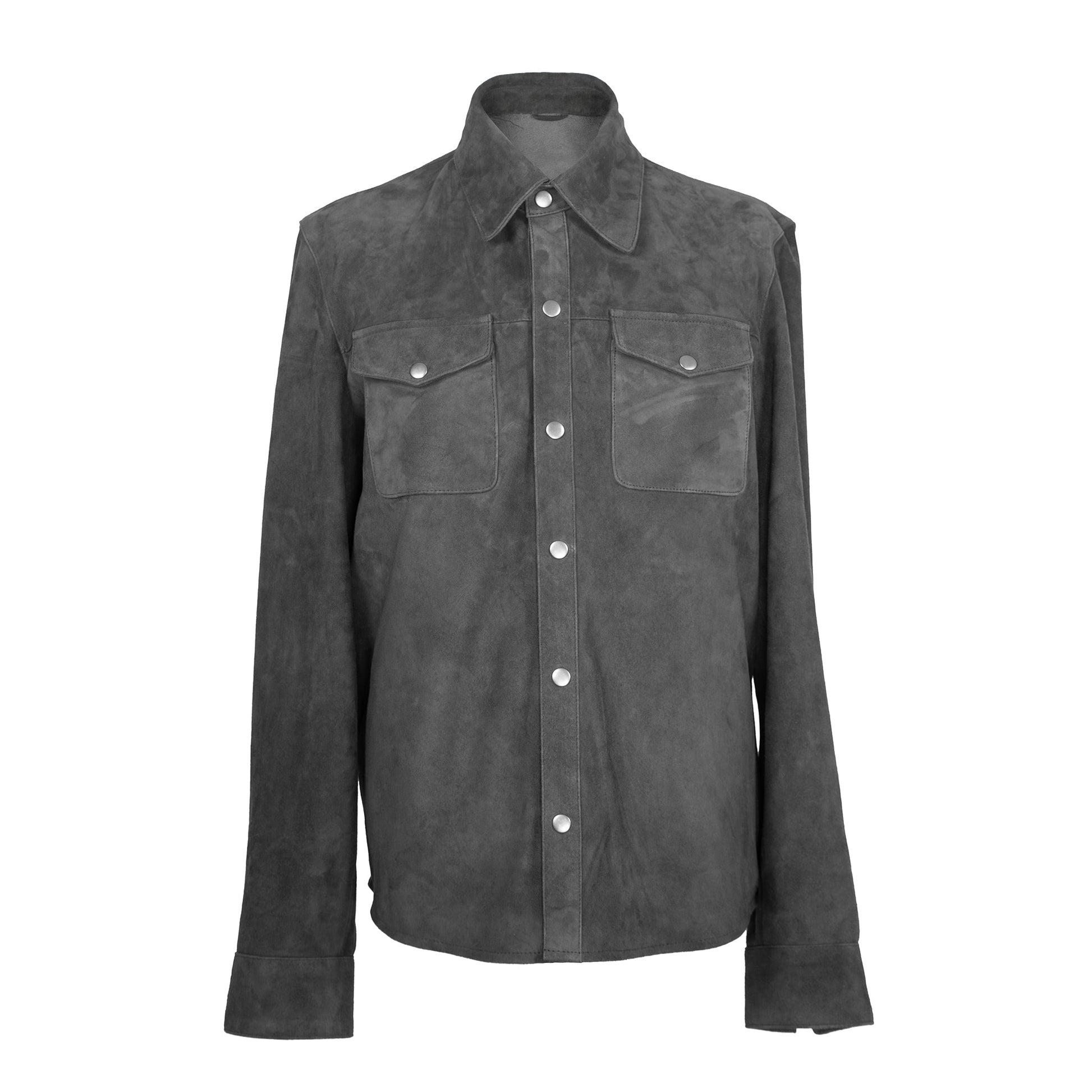 Ironshade Men's Charcoal Gray Suede Shirt-0