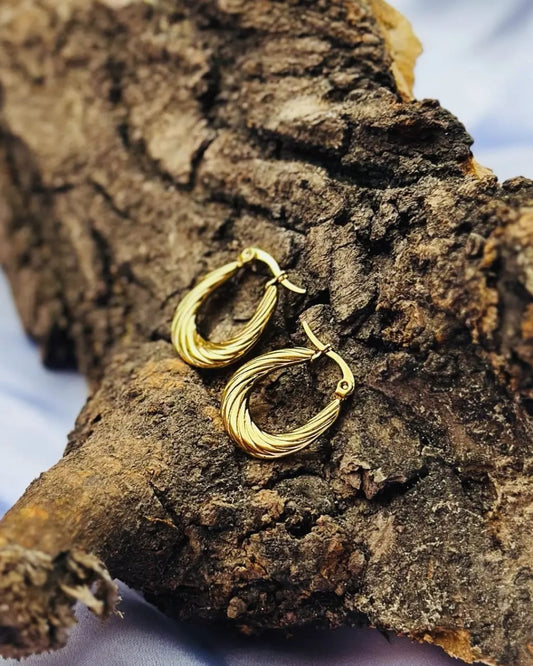 Twisted Gold Hoop Earrings