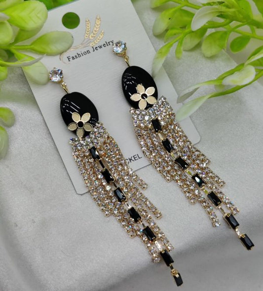 Imported Glamorous Long Tassel Earrings